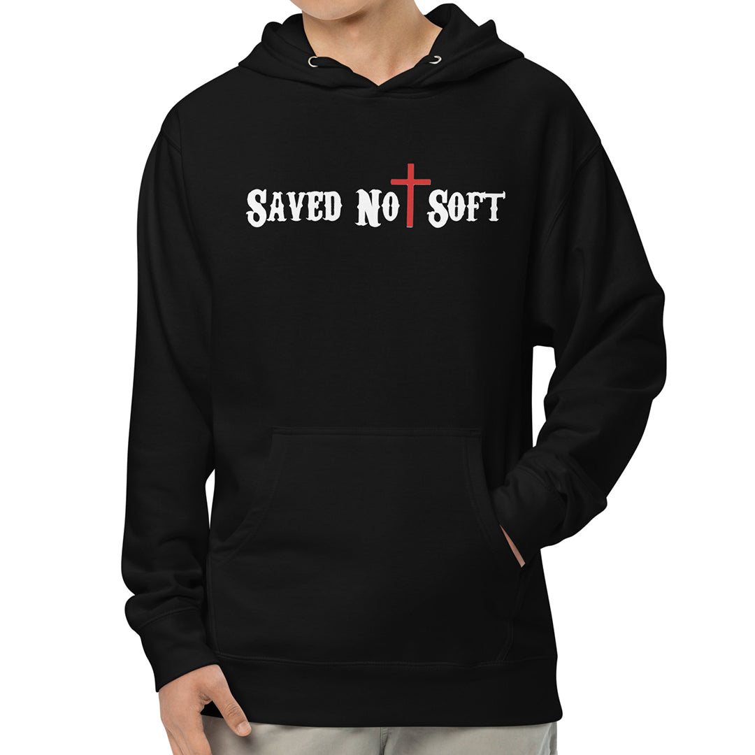Saved Not Soft Hoodie (Black)