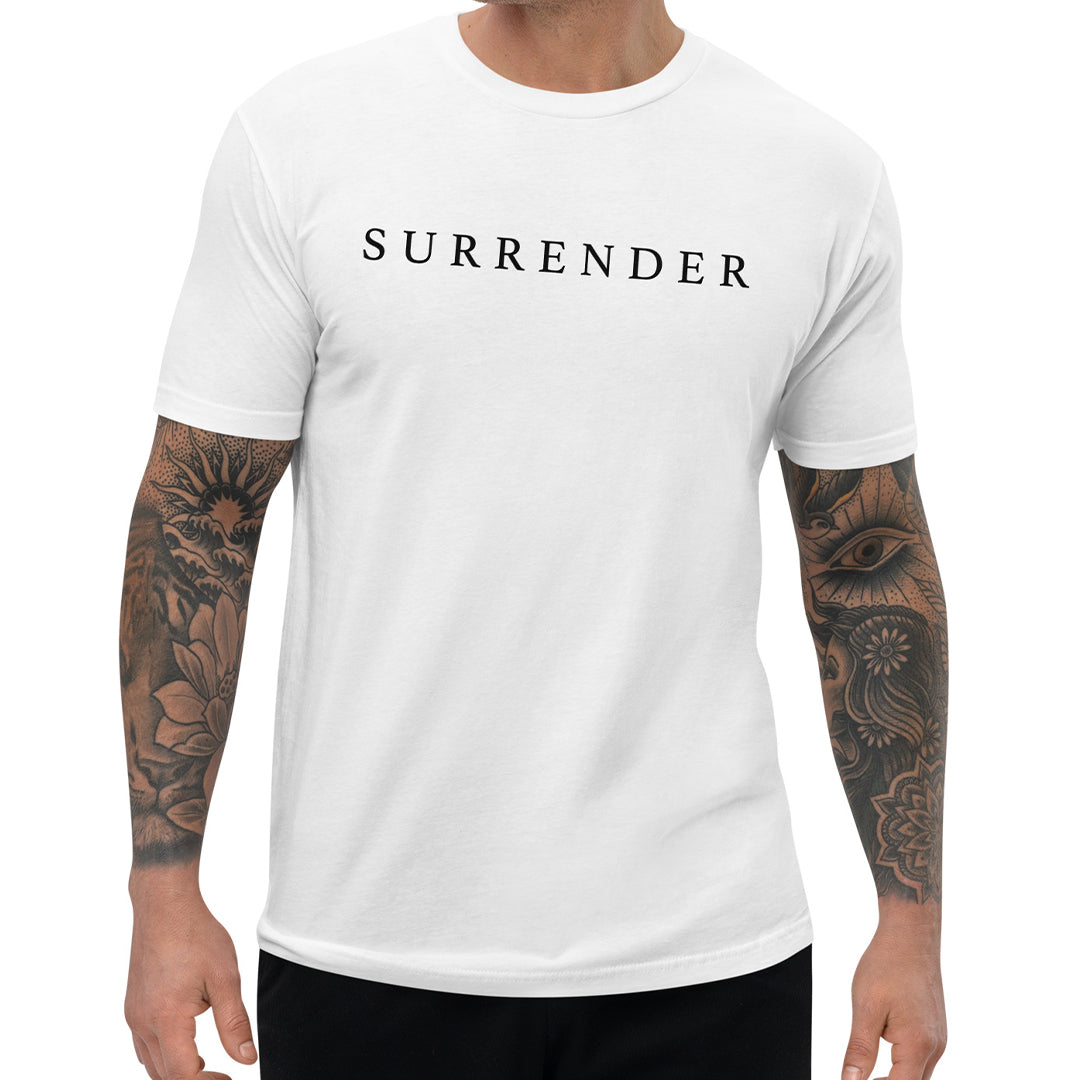 SURRENDER Mens T-Shirt (White)